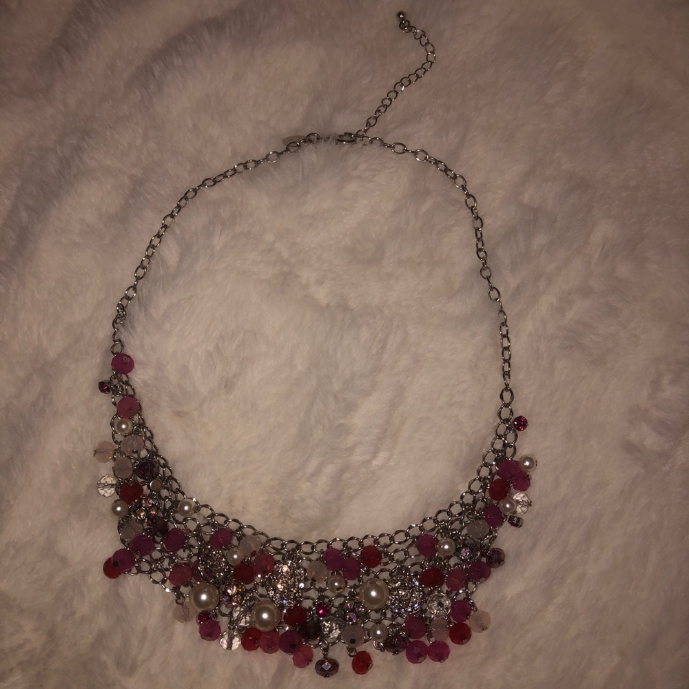 Charming Charlie Pink and Silver Necklace